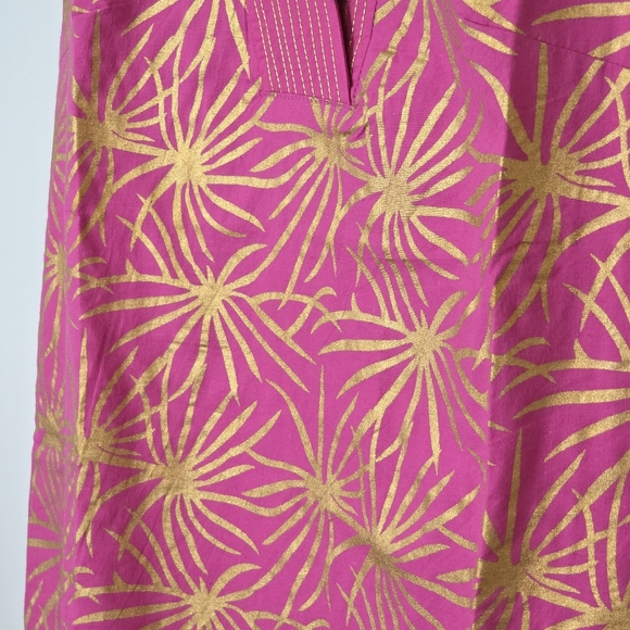 NWT Gretchen Scott Designs Women's Pink Metallic Starburst Cotton Dress Small - Picture 5 of 8